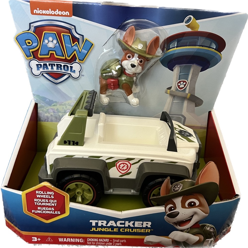 Paw Patrol Tracker Jungle Cruiser and Figure Brand New